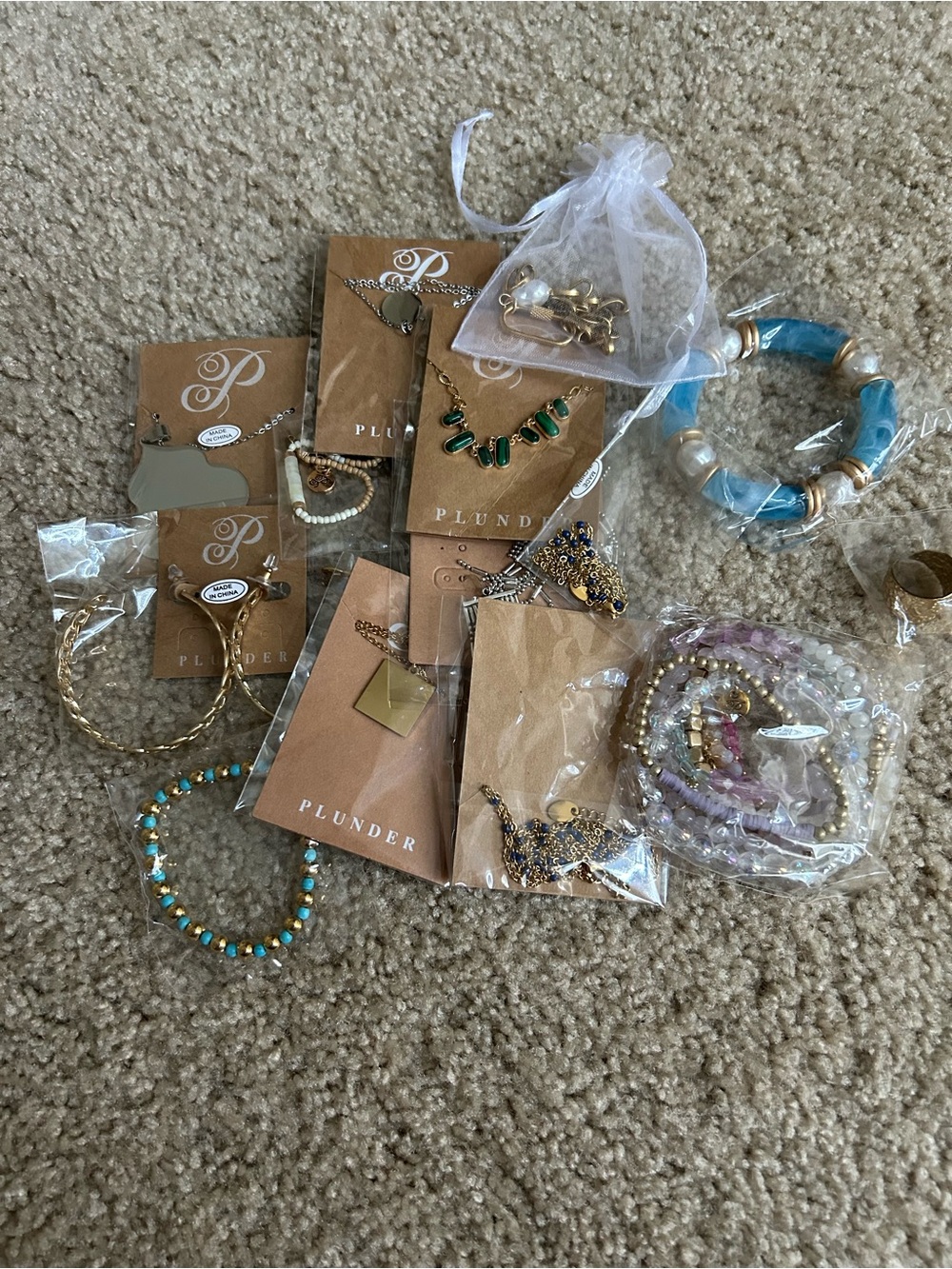 15 piece Plunder Multi-Color and Gold Mixed Jewelry Lot A